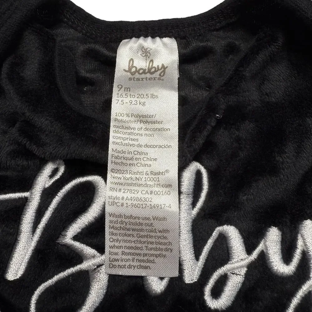 Baby Starters Baby of the Year Velour Footie Pajamas 9 MOS 16.5 to 20.5 lbs